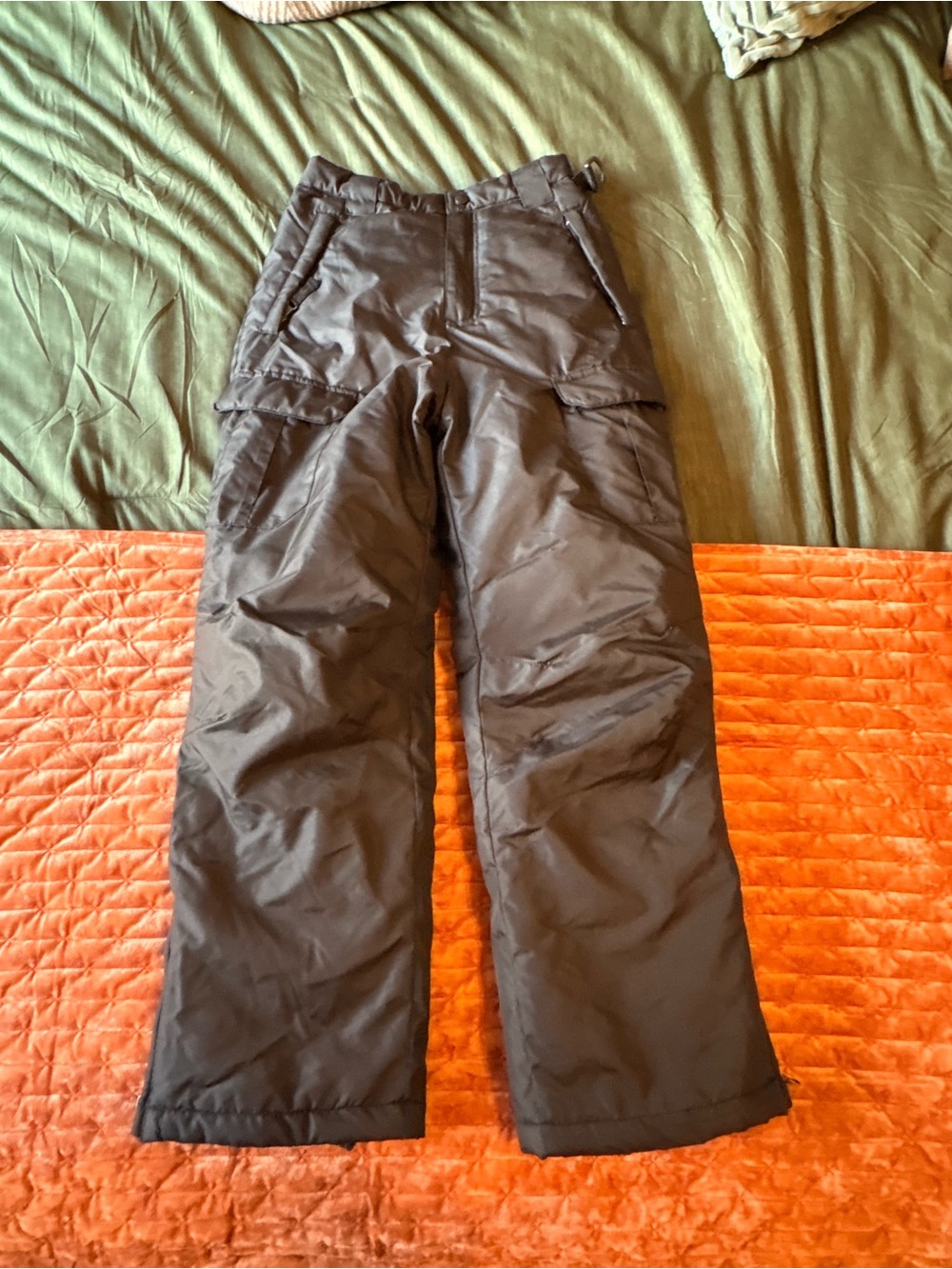 Boys Black Insulated Snow Pants - Water-Resistant Winter Shell